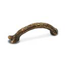 RK International [CP-401-AE] Solid Brass Cabinet Pull Handle - Branch - Standard Size - Antique English Finish - 3" C/C - 4" L