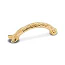 RK International [CP-401] Solid Brass Cabinet Pull Handle - Branch - Standard Size - Polished Brass Finish - 3" C/C - 4" L