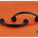 RK International [CP-3617-BL] Solid Brass Cabinet Pull Handle - Plain Bow - Standard Size - Black Finish - 3" C/C - 3 5/8" L