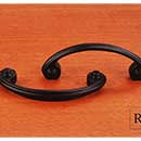 RK International [CP-3617-BL] Solid Brass Cabinet Pull Handle - Plain Bow - Standard Size - Black Finish - 3&quot; C/C - 3 5/8&quot; L