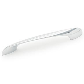 RK International [CP-557-PC] Die Cast Zinc Cabinet Pull Handle - Modern Curve Pull - Oversized - Polished Chrome Finish - 128mm C/C - 6 3/32" L