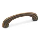 RK International [CP-92-AE] Solid Brass Cabinet Pull Handle - Contoured Lines Bow - Standard Size - Antique English Finish - 3" C/C - 3 9/16" L