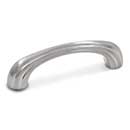 RK International [CP-92-P] Solid Brass Cabinet Pull Handle - Contoured Lines Bow - Standard Size - Satin Nickel Finish - 3" C/C - 3 9/16" L