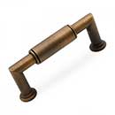 RK International [CP-880-AE] Solid Brass Cabinet Pull Handle - Cylinder Middle - Standard Size - Antique English Finish - 3&quot; C/C - 3 19/32&quot; L