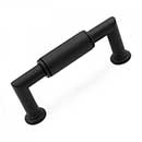 RK International [CP-880-BL] Solid Brass Cabinet Pull Handle - Cylinder Middle - Standard Size - Flat Black Finish - 3&quot; C/C - 3 19/32&quot; L