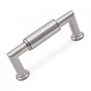 RK International [CP-880-P] Solid Brass Cabinet Pull Handle - Cylinder Middle - Standard Size - Satin Nickel Finish - 3&quot; C/C - 3 19/32&quot; L