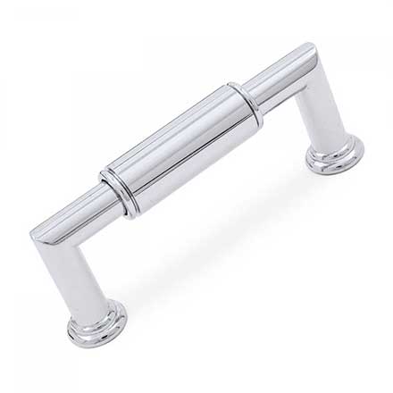 RK International [CP-880-PC] Solid Brass Cabinet Pull Handle - Cylinder Middle - Standard Size - Polished Chrome Finish - 3" C/C - 3 19/32" L