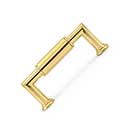 RK International [CP-880-ULB] Solid Brass Cabinet Pull Handle - Cylinder Middle - Standard Size - Polished Brass Unlacquered Finish - 3" C/C - 3 19/32" L