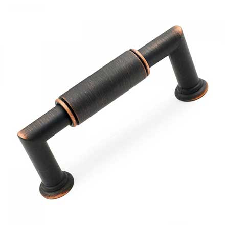 RK International [CP-880-VB] Solid Brass Cabinet Pull Handle - Cylinder Middle - Standard Size - Valencia Bronze Finish - 3" C/C - 3 19/32" L