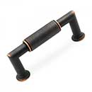 RK International [CP-880-VB] Solid Brass Cabinet Pull Handle - Cylinder Middle - Standard Size - Valencia Bronze Finish - 3&quot; C/C - 3 19/32&quot; L