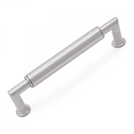 RK International [CP-881-P] Solid Brass Cabinet Pull Handle - Cylinder Middle - Oversized - Satin Nickel Finish - 5&quot; C/C - 5 19/32&quot; L