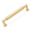 RK International [CP-881-SB] Solid Brass Cabinet Pull Handle - Cylinder Middle - Oversized - Satin Brass Finish - 5&quot; C/C - 5 19/32&quot; L