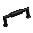 RK International [CP-880-BL] Solid Brass Cabinet Pull Handle - Cylinder Middle - Standard Size - Flat Black Finish - 3&quot; C/C - 3 19/32&quot; L