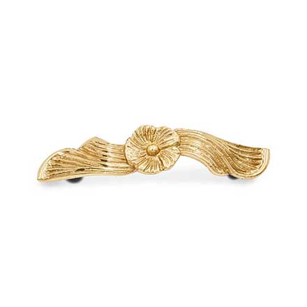 RK International [CP-83] Solid Brass Cabinet Pull Handle - Daisy - Standard Size - Polished Brass Finish - 3" C/C - 4 1/4" L