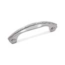 RK International [CP-5617-P] Solid Brass Cabinet Pull Handle - Deco-Leaf Bow - Standard Size - Satin Nickel Finish - 3" C/C - 3 3/4" L