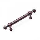 RK International [CP-815-DC] Solid Brass Cabinet Pull Handle - Plain w/ Decorative Ends - Standard Size - Distressed Copper Finish - 3" C/C - 4 5/8" L