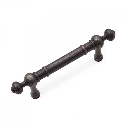 RK International [CP-815-DN] Solid Brass Cabinet Pull Handle - Plain w/ Decorative Ends - Standard Size - Distressed Nickel Finish - 3&quot; C/C - 4 5/8&quot; L
