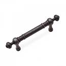 RK International [CP-815-DN] Solid Brass Cabinet Pull Handle - Plain w/ Decorative Ends - Standard Size - Distressed Nickel Finish - 3&quot; C/C - 4 5/8&quot; L