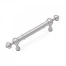 RK International [CP-815-P] Solid Brass Cabinet Pull Handle - Plain w/ Decorative Ends - Standard Size - Satin Nickel Finish - 3" C/C - 4 5/8" L
