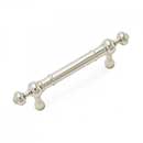 RK International [CP-815-PN] Solid Brass Cabinet Pull Handle - Plain w/ Decorative Ends - Standard Size - Polished Nickel Finish - 3" C/C - 4 5/8" L