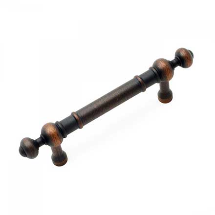 RK International [CP-815-VB] Solid Brass Cabinet Pull Handle - Plain w/ Decorative Ends - Standard Size - Valencia Bronze Finish - 3&quot; C/C - 4 5/8&quot; L