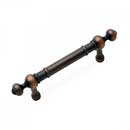 RK International [CP-815-VB] Solid Brass Cabinet Pull Handle - Plain w/ Decorative Ends - Standard Size - Valencia Bronze Finish - 3" C/C - 4 5/8" L