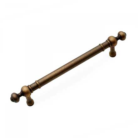 RK International [CP-816-AE] Solid Brass Cabinet Pull Handle - Plain w/ Decorative Ends - Oversized - Antique English Finish - 5" C/C - 6 5/8" L