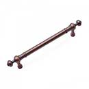 RK International [CP-816-DC] Solid Brass Cabinet Pull Handle - Plain w/ Decorative Ends - Oversized - Distressed Copper Finish - 5" C/C - 6 5/8" L