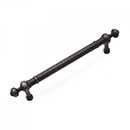 RK International [CP-816-DN] Solid Brass Cabinet Pull Handle - Plain w/ Decorative Ends - Oversized - Distressed Nickel Finish - 5&quot; C/C - 6 5/8&quot; L