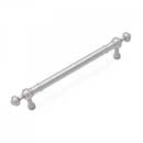 RK International [CP-816-P] Solid Brass Cabinet Pull Handle - Plain w/ Decorative Ends - Oversized - Satin Nickel Finish - 5" C/C - 6 5/8" L