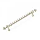 RK International [CP-816-PN] Solid Brass Cabinet Pull Handle - Plain w/ Decorative Ends - Oversized - Polished Nickel Finish - 5" C/C - 6 5/8" L
