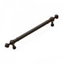 RK International [CP-816-RB] Solid Brass Cabinet Pull Handle - Plain w/ Decorative Ends - Oversized - Oil Rubbed Bronze Finish - 5" C/C - 6 5/8" L