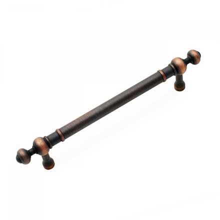 RK International [CP-816-VB] Solid Brass Cabinet Pull Handle - Plain w/ Decorative Ends - Oversized - Valencia Bronze Finish - 5&quot; C/C - 6 5/8&quot; L