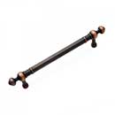 RK International [CP-816-VB] Solid Brass Cabinet Pull Handle - Plain w/ Decorative Ends - Oversized - Valencia Bronze Finish - 5" C/C - 6 5/8" L
