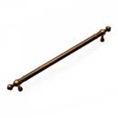 RK International [CP-817-AE] Solid Brass Cabinet Pull Handle - Plain w/ Decorative Ends - Oversized - Antique English Finish - 8" C/C - 9 11/16" L