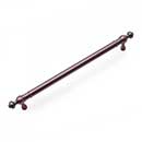 RK International [CP-817-DC] Solid Brass Cabinet Pull Handle - Plain w/ Decorative Ends - Oversized - Distressed Copper Finish - 8" C/C - 9 11/16" L