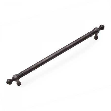 RK International [CP-817-DN] Solid Brass Cabinet Pull Handle - Plain w/ Decorative Ends - Oversized - Distressed Nickel Finish - 8&quot; C/C - 9 11/16&quot; L