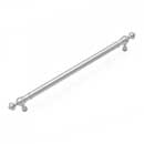RK International [CP-817-P] Solid Brass Cabinet Pull Handle - Plain w/ Decorative Ends - Oversized - Satin Nickel Finish - 8" C/C - 9 11/16" L