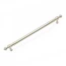 RK International [CP-817-PN] Solid Brass Cabinet Pull Handle - Plain w/ Decorative Ends - Oversized - Polished Nickel Finish - 8" C/C - 9 11/16" L
