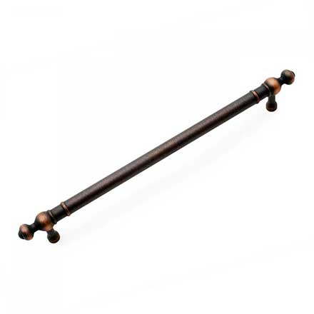 RK International [CP-817-VB] Solid Brass Cabinet Pull Handle - Plain w/ Decorative Ends - Oversized - Valencia Bronze Finish - 8&quot; C/C - 9 11/16&quot; L
