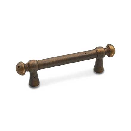 RK International [CP-20-AE] Solid Brass Cabinet Pull Handle - Distressed Decorative Rod - Standard Size - Antique English Finish - 3" C/C - 4 3/8" L