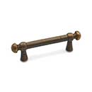 RK International [CP-20-AE] Solid Brass Cabinet Pull Handle - Distressed Decorative Rod - Standard Size - Antique English Finish - 3&quot; C/C - 4 3/8&quot; L