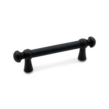 RK International [CP-20-BL] Solid Brass Cabinet Pull Handle - Distressed Decorative Rod - Standard Size - Black Finish - 3" C/C - 4 3/8" L