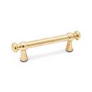 RK International [CP-20] Solid Brass Cabinet Pull Handle - Distressed Decorative Rod - Standard Size - Polished Brass Finish - 3" C/C - 4 3/8" L