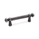RK International [CP-20-DN] Solid Brass Cabinet Pull Handle - Distressed Decorative Rod - Standard Size - Distressed Nickel Finish - 3" C/C - 4 3/8" L