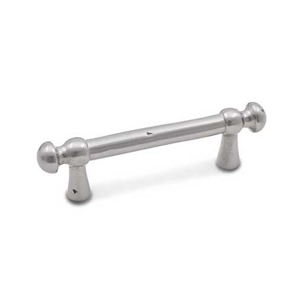 RK International [CP-20-P] Solid Brass Cabinet Pull Handle - Distressed Decorative Rod - Standard Size - Satin Nickel Finish - 3" C/C - 4 3/8" L