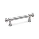 RK International [CP-20-P] Solid Brass Cabinet Pull Handle - Distressed Decorative Rod - Standard Size - Satin Nickel Finish - 3&quot; C/C - 4 3/8&quot; L