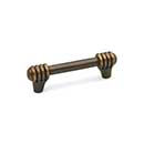 RK International [CP-813-AE] Solid Brass Cabinet Pull Handle - Distressed Rod w/ Swirl Ends - Standard Size - Antique English Finish - 3&quot; C/C - 3 7/8&quot; L