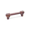 RK International [CP-813-DC] Solid Brass Cabinet Pull Handle - Distressed Rod w/ Swirl Ends - Standard Size - Distressed Copper Finish - 3&quot; C/C - 3 7/8&quot; L