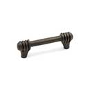 RK International [CP-813-RB] Solid Brass Cabinet Pull Handle - Distressed Rod w/ Swirl Ends - Standard Size - Oil Rubbed Bronze Finish -3&quot; C/C - 3 7/8&quot; L